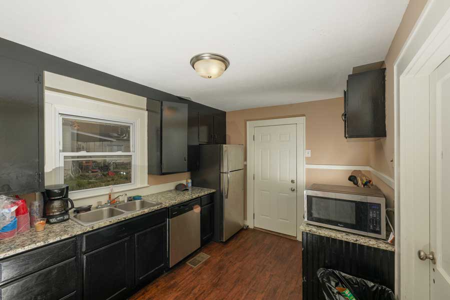 Kitchen with cabinets and appliances